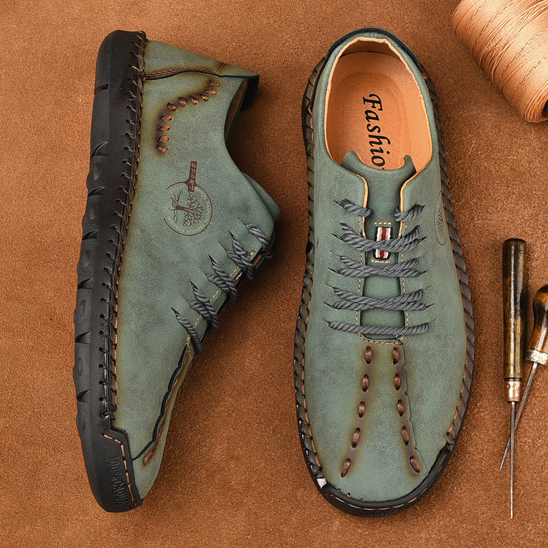 New Lace Up Casual Shoes Men's Plus Size Peas Shoes