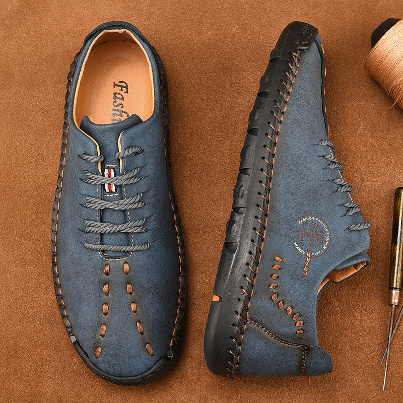 New Lace Up Casual Shoes Men's Plus Size Peas Shoes