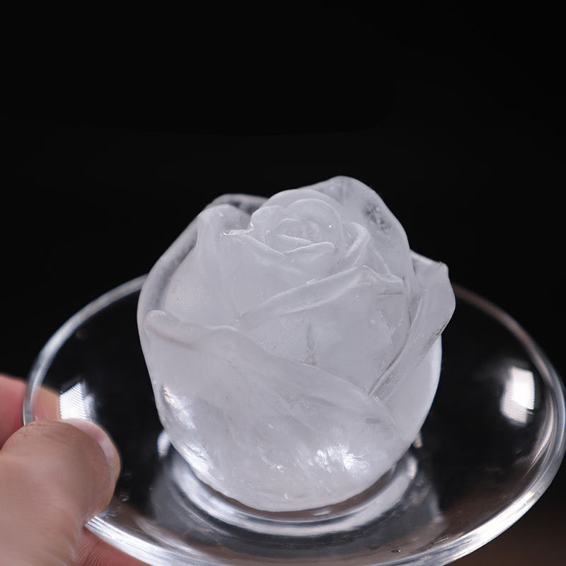 3D Large Rose Flower Food Grade Silicone Ice Molds Whisky Hockey Model Chocolate Jelly Candle Resin Clay Bar Ice Mould