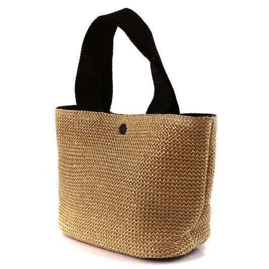 Free Size Sweet Temperament Design Straw Weave Fashion Simple Portable Bucket Bag