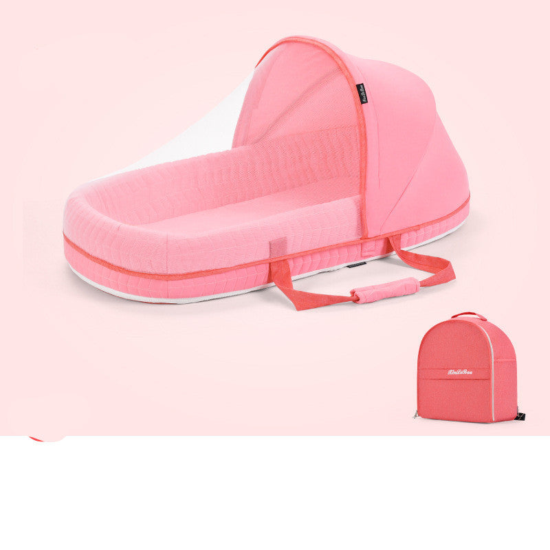 Baby Crib Multifunctional Folding Newborn Nest Toddler Bed Portable Sun Protection Mosquito Net Infant Camping Bed Travel Cot - Ectron Online