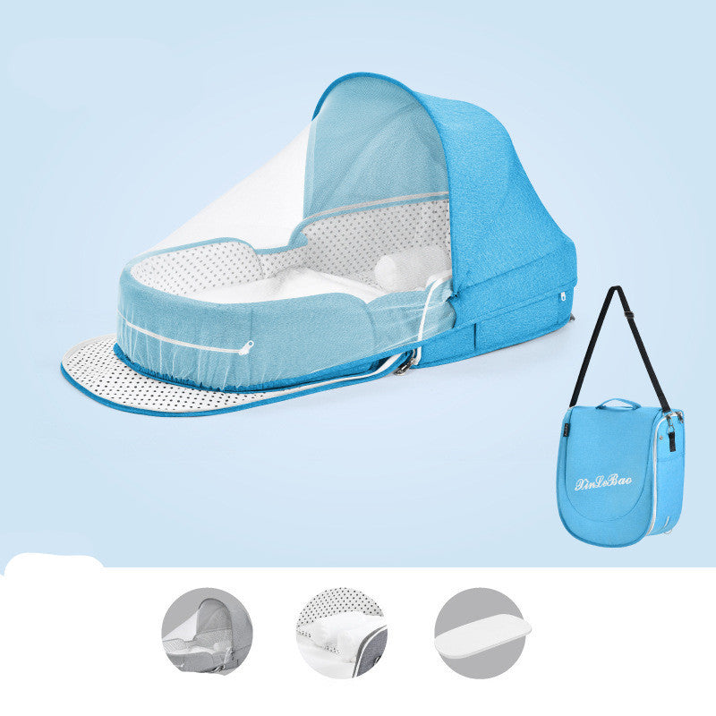 Baby Crib Multifunctional Folding Newborn Nest Toddler Bed Portable Sun Protection Mosquito Net Infant Camping Bed Travel Cot - Ectron Online