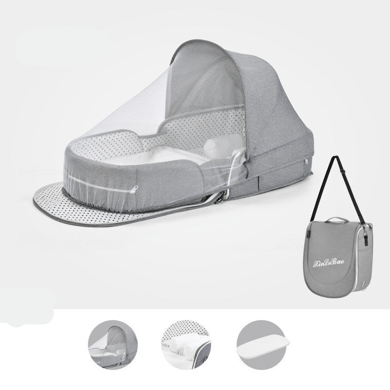 Baby Crib Multifunctional Folding Newborn Nest Toddler Bed Portable Sun Protection Mosquito Net Infant Camping Bed Travel Cot - Ectron Online