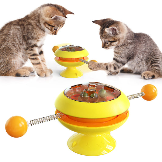 Rotatable Cat Toys Supplies With Catnip Interactive Training Toys For Cats Kitten Cat Accessories Pet Products - Ectron Online