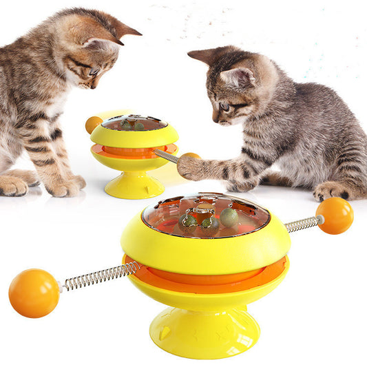 Rotatable Cat Toys Supplies With Catnip Interactive Training Toys For Cats Kitten Cat Accessories Pet Products - Ectron Online