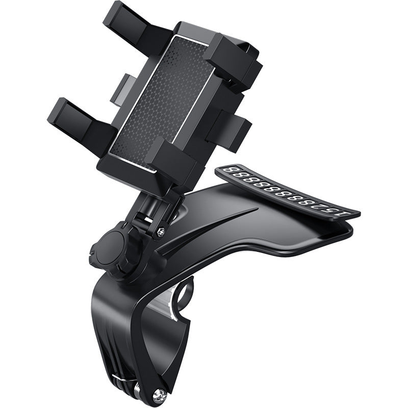 Car phone holder stand with adjustable suction arm and numbered parking display, black