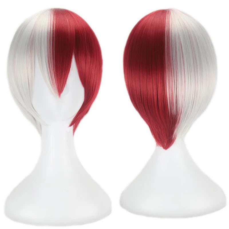 Anime Wig My Hero Academia Boom Frozen Red And White Short Hair Style Cos Wig Red And White Gradient - Ectron Online