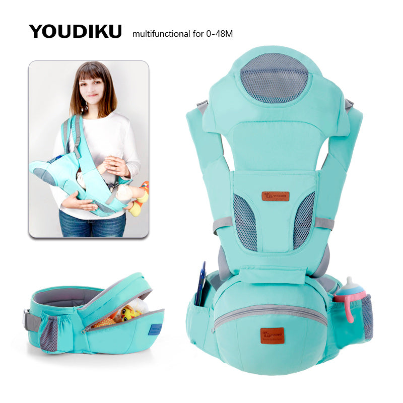 Ergonomic Baby Carrier 0-48M Baby Hipseat Carrier Front Facing Ergonomic Kangaroo Baby Wrap Sling for Baby Travel - Ectron Online