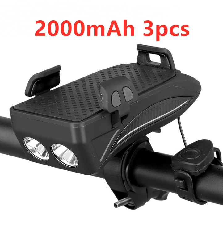 Motorcycle Bicycle Phone Holder Support Charging For Cell Phone With Bike Bell Power Bank Bicycle Front Lamp Flashlight - Ectron Online