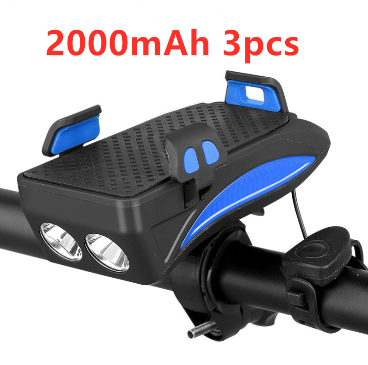 Motorcycle Bicycle Phone Holder Support Charging For Cell Phone With Bike Bell Power Bank Bicycle Front Lamp Flashlight - Ectron Online