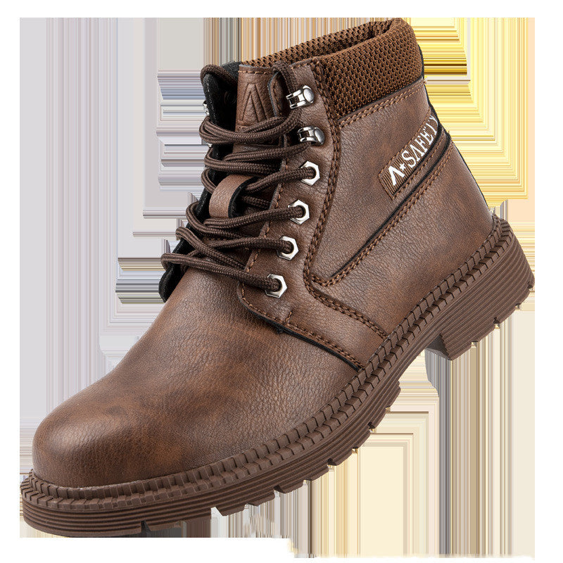 Shoes Men's Breathable Anti-Smashing Anti-Piercing Steel Toe Protective Shoes