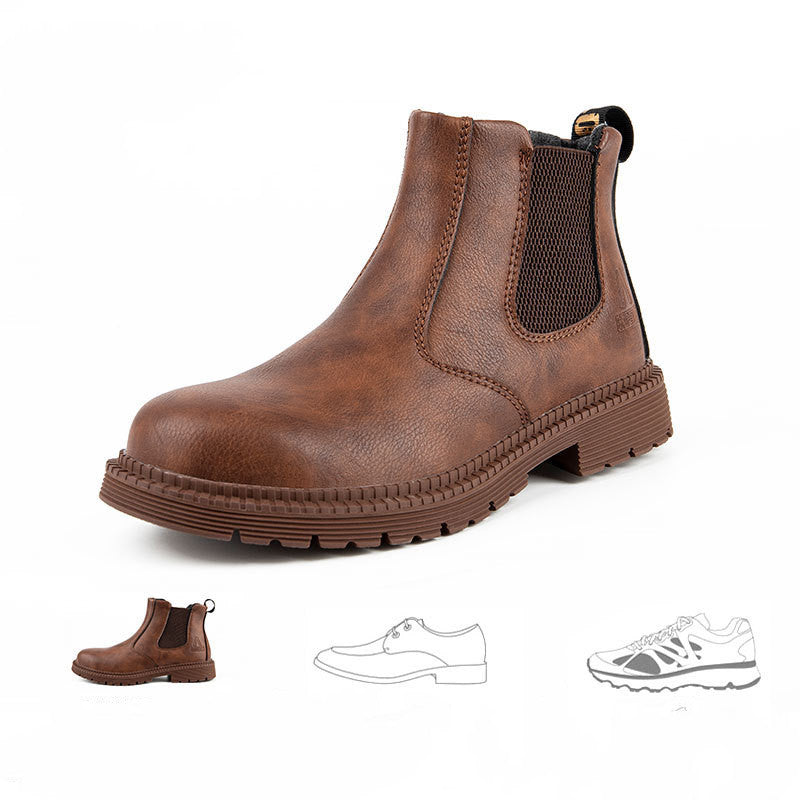 Shoes Men's Breathable Anti-Smashing Anti-Piercing Steel Toe Protective Shoes