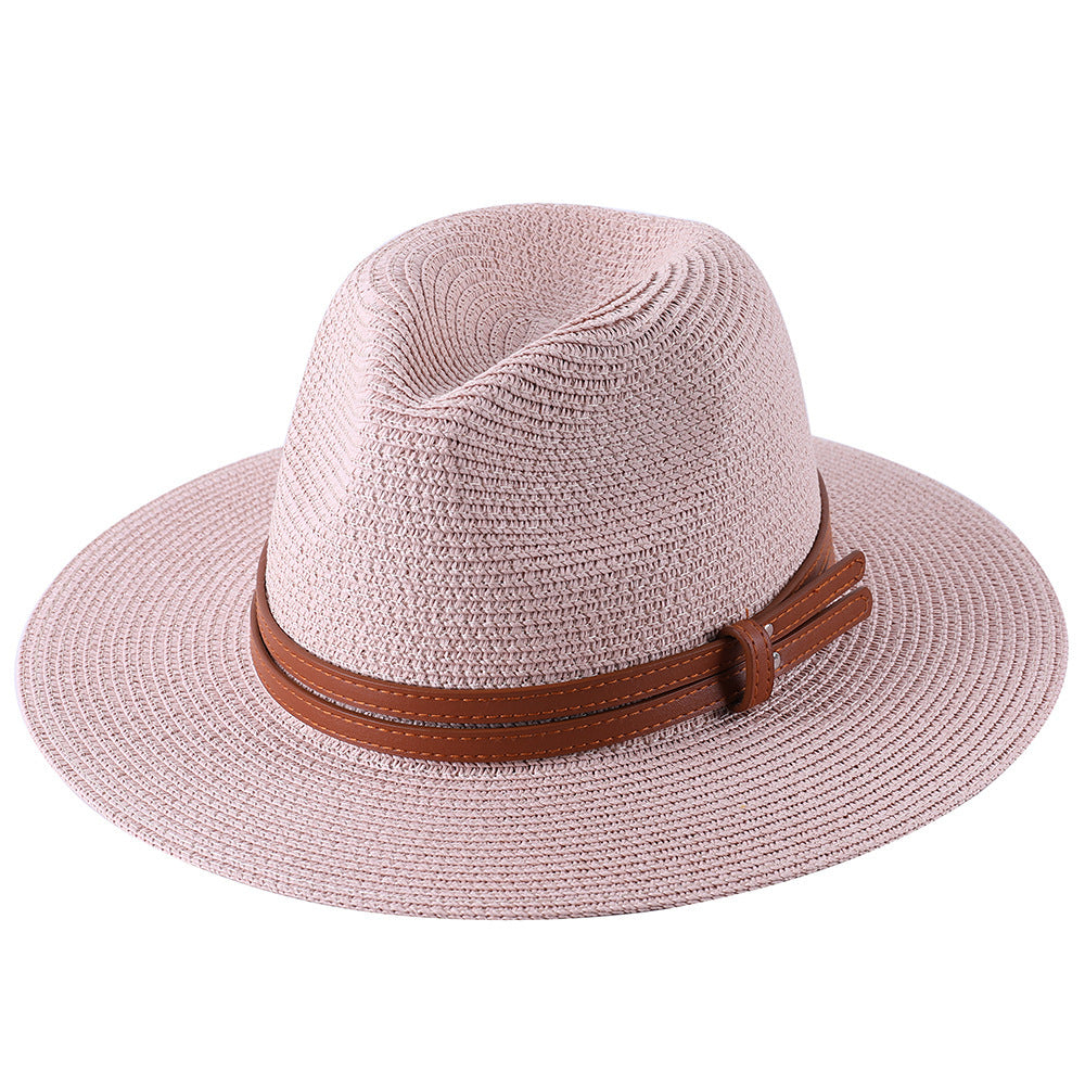 Soft Shaped Straw Hat Women Men Wide Brim Sun UV Protection Fedora Hat
