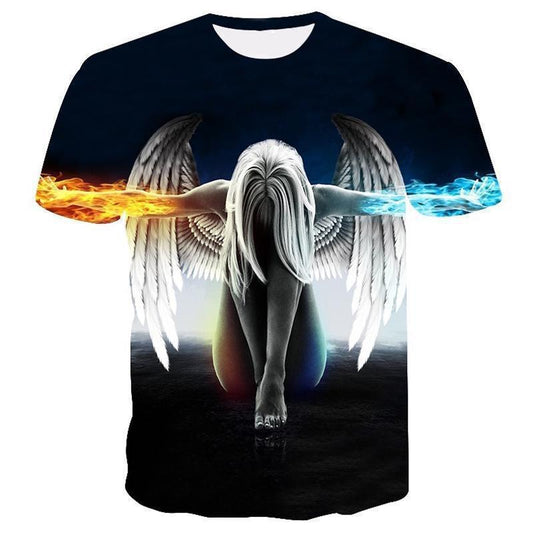 Round Neck 3D Digital Printing Short-Sleeved T-Shirt