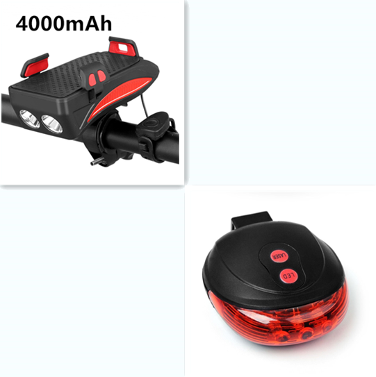 Motorcycle Bicycle Phone Holder Support Charging For Cell Phone With Bike Bell Power Bank Bicycle Front Lamp Flashlight - Ectron Online