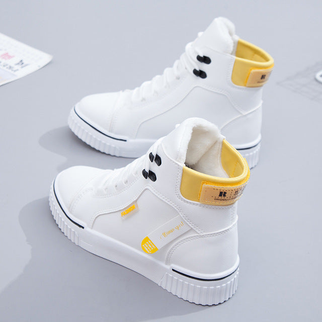 Shop White High-Top Athletic Sneakers High-Top White Sports Sneakers | Ectron Online
