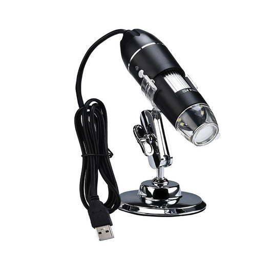 Digital microscope with USB cable on a white background