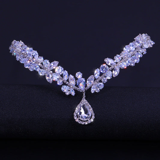 Zircon Drop Head Chain – Elegant Bridal Hair Jewelry