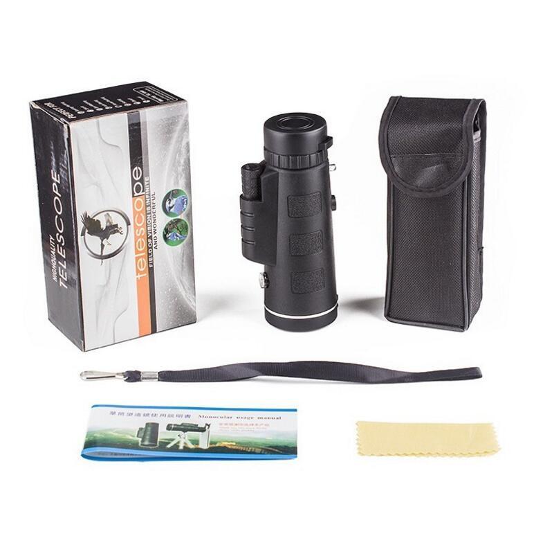 Compatible with Apple, Monocular Telescope Zoom Scope with Compass Phone Clip Tripod - Ectron Online