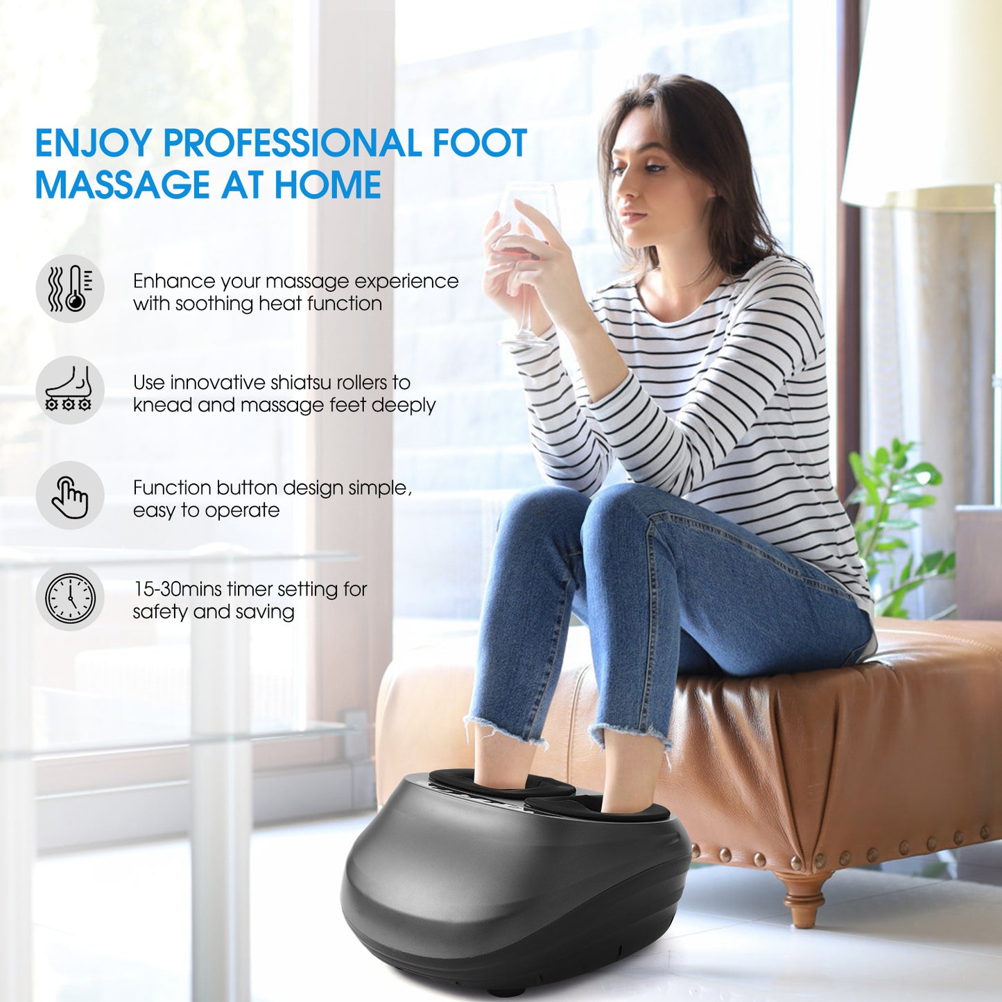 Foot Massager Machine With Heat And Massage Gifts For Men And Women Shiatsu Deep Kneading Electric Feet Massager For Home And Office Use - Ectron Online