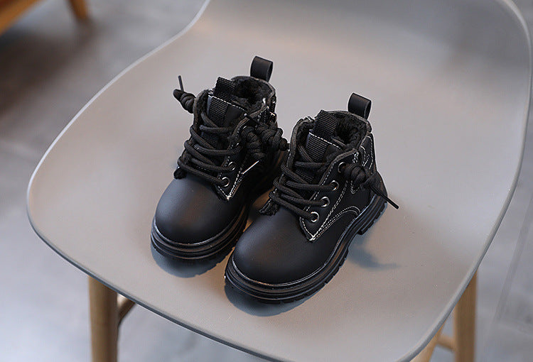 Baby Soft Bottom Short Boots High-top With Velvet Thickening Thermal Cotton Shoes