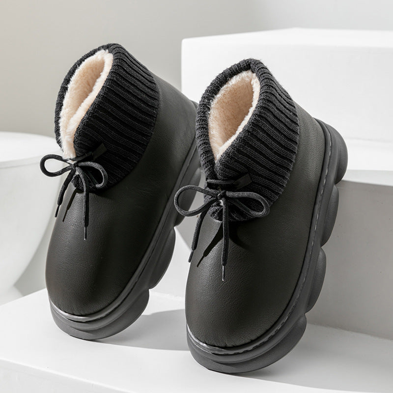 Waterproof High-top Cotton Slippers Women's Winter
