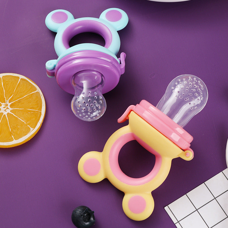 Baby products baby pacifier fruit and vegetable silicone baby nutrition fruit and vegetable mesh bag complementary food feeder - Ectron Online