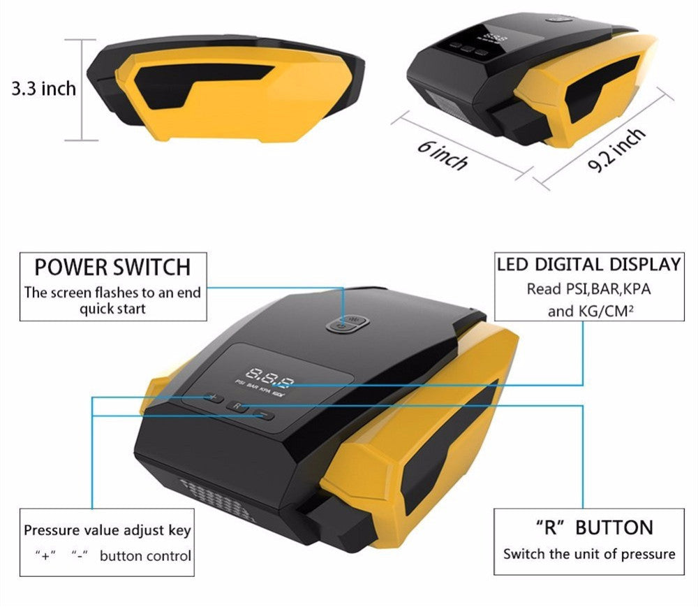 Portable Car Air Pump & Digital Tire Inflator