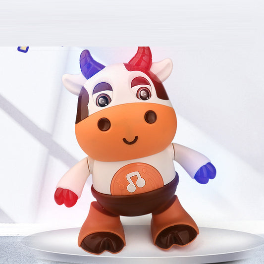 Singing and dancing cute little cow Music light swing dancing robot electric doll Baby children's toys - Ectron Online