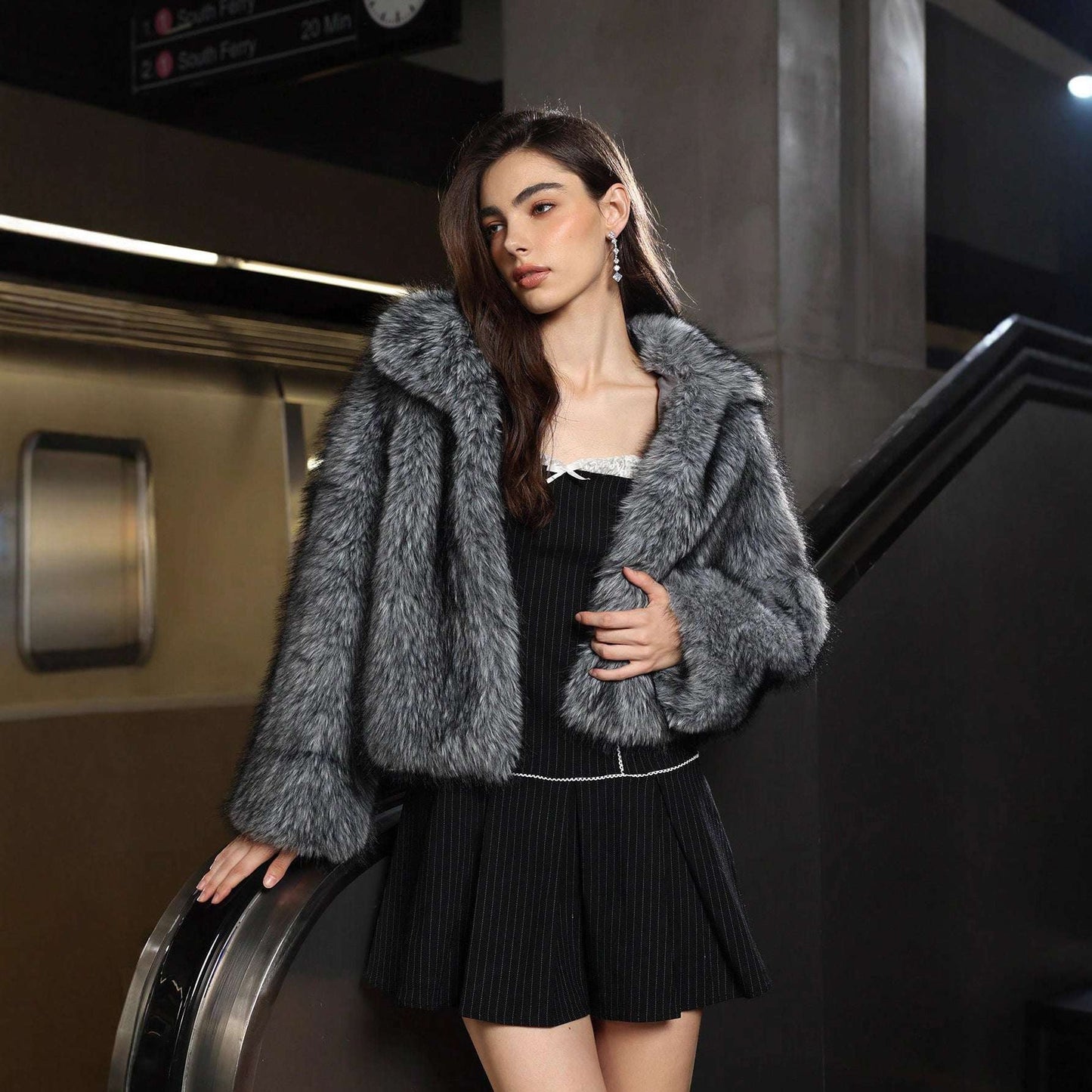 Women's Casual Fur Jacket - Collared Versatile Warm Coat Women's Casual Versatile Collared Warm F | Ectron Online
