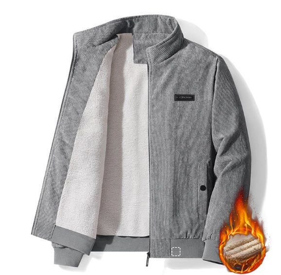 Cotton & Corduroy Stand Collar Jacket Men's cotton jacket standing collar cord | Ectron Online