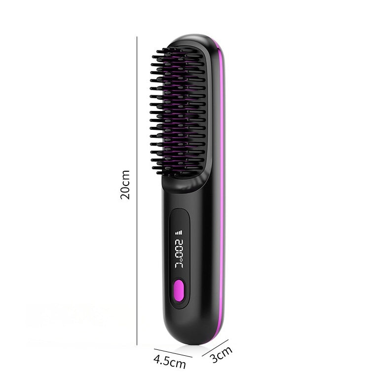 LCD USB Charging Ceramic Heating Electric Portable Straight Comb