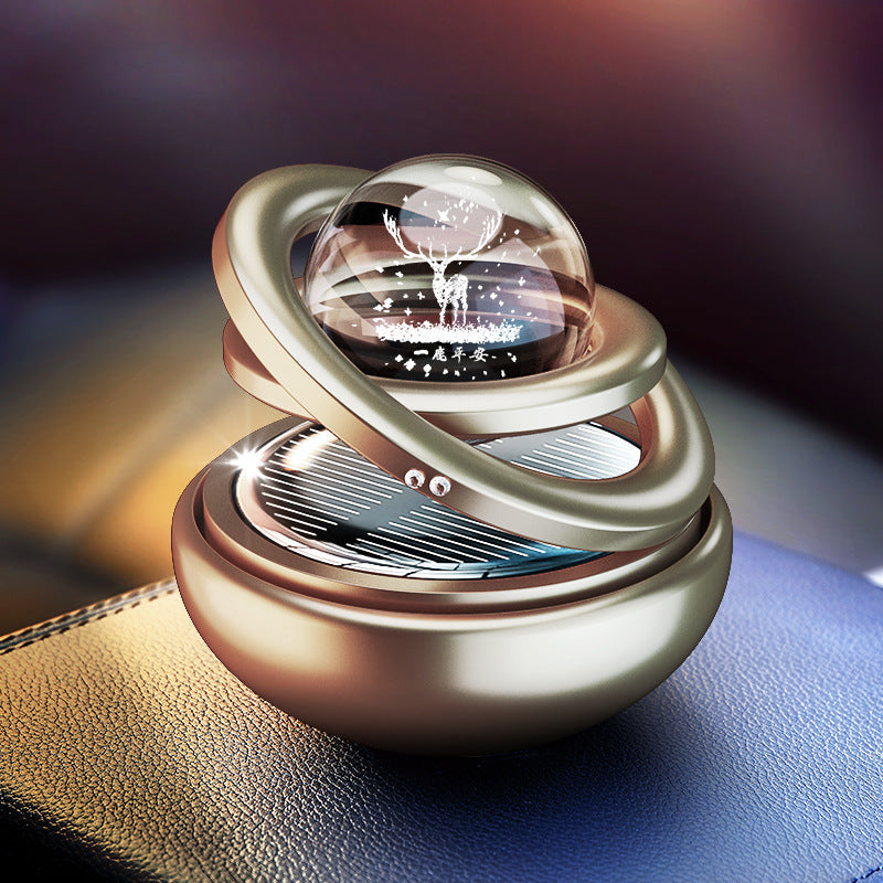 Solar Rotating Car Aroma Decoration Aluminum Alloy - Ectron Online