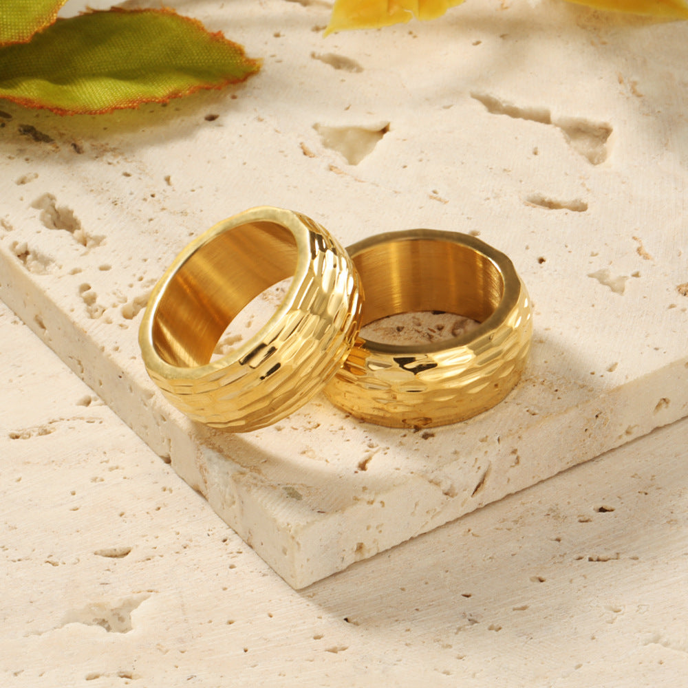 Wind 18K Gold Plating Irregular Pattern Ring For Women