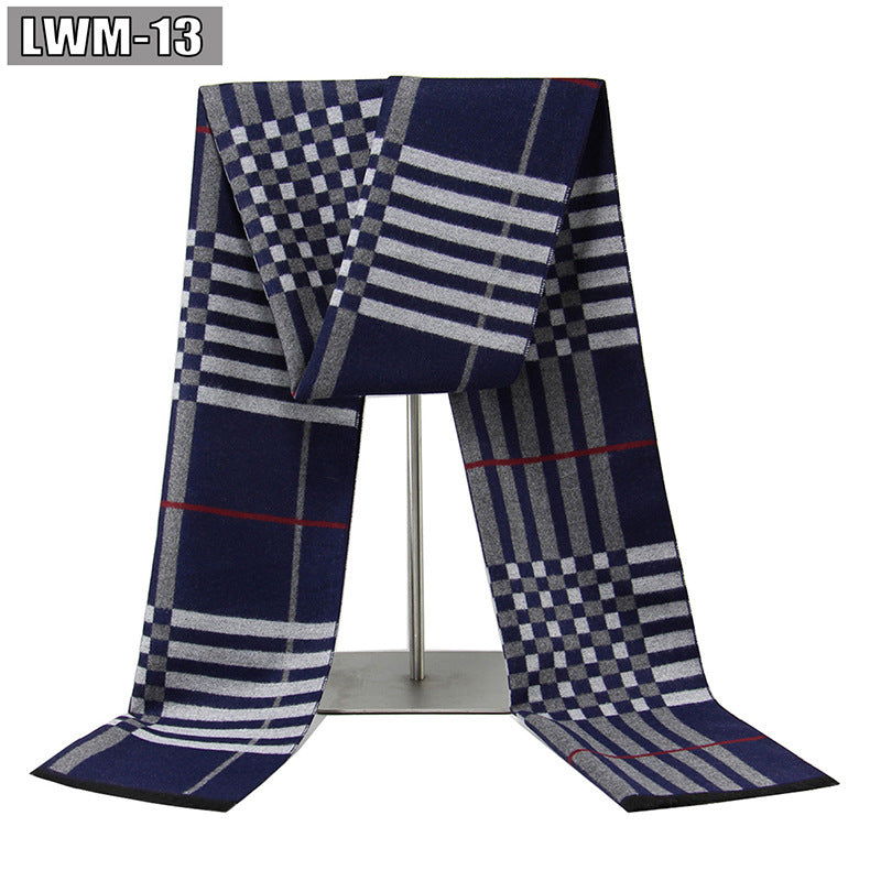Men's Scarf European And American Cashmere Autumn And Winter Business Plaid