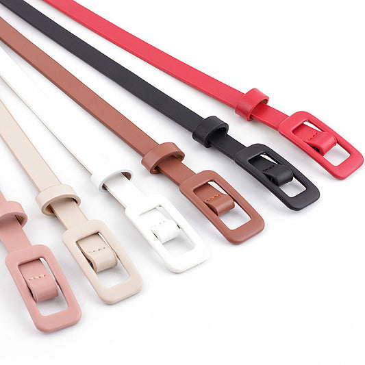 Solid Color Women's Nude PU Small Belt Solid Color Women's Nude Pu Small Belt | Ectron Online