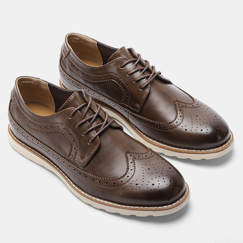 Men's Ultra-light Brogue Casual Retro Spring And Summer Comfortable Leather Sneakers
