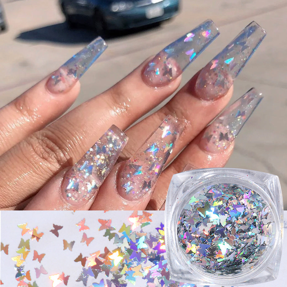 Symphony butterfly sequin nail decoration - Ectron Online