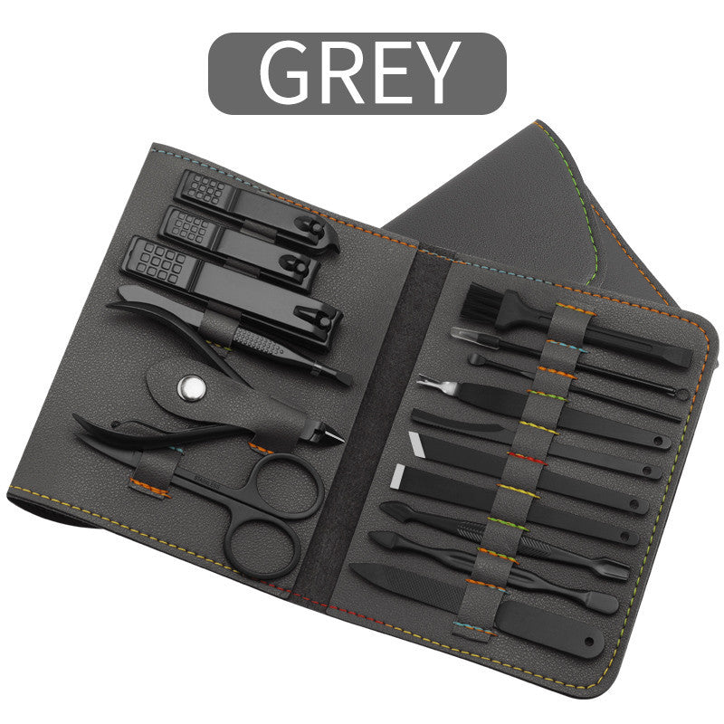 16pcs set Nail Clipper Cutter Trimmer Ear Pick Grooming Kit Manicure Set Pedicure Toe Nail Art Tools Set Kits with Bag - Ectron Online