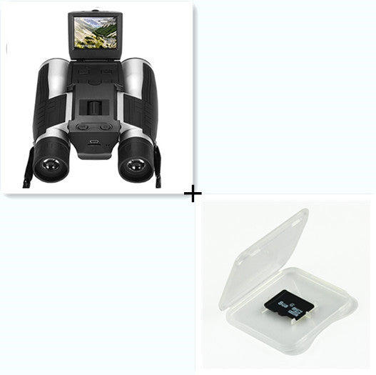 Robotic device with screen and camera lenses on a white background, with a small SD card in a box below.