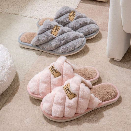Plush Cotton Slippers – Thick Bottom, Non-Slip & Warm Comfort - New Simple Thick Bottom Interior Home No | Ectron Online
