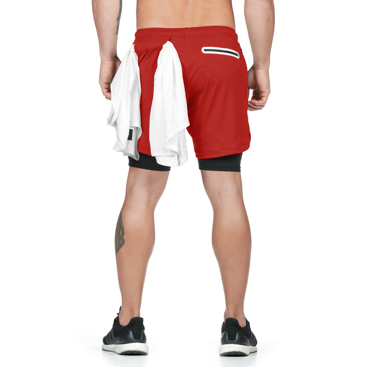 Running Shorts Men 2 In 1 Double-deck Quick Dry GYM Fitness Jogging Workout Pants