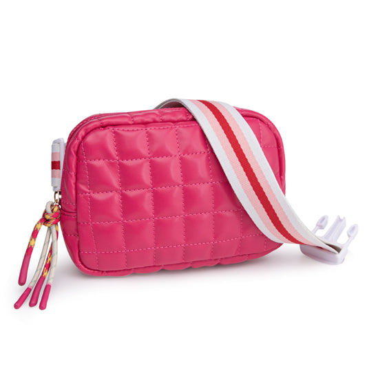 Rose Puffer Quilted Belt Bag