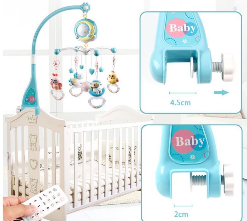 Baby Rattles Crib Mobiles Toy Holder Rotating Mobile Bed Bell Musical Box Projection Newborn Infant Baby Boy Toys - Ectron Online