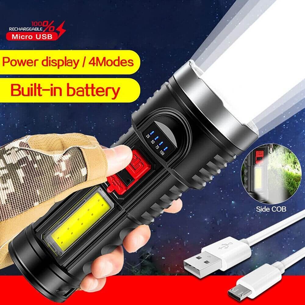 Rechargeable LED Flashlight & Work Light LED Flashlight Torch Rechargeable Work L | Ectron Online
