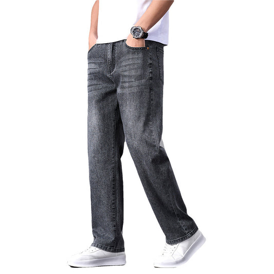 High-Sense Straight-Leg Jeans for Men Summer Commute Jeans Men's High Sense Bu | Ectron Online
