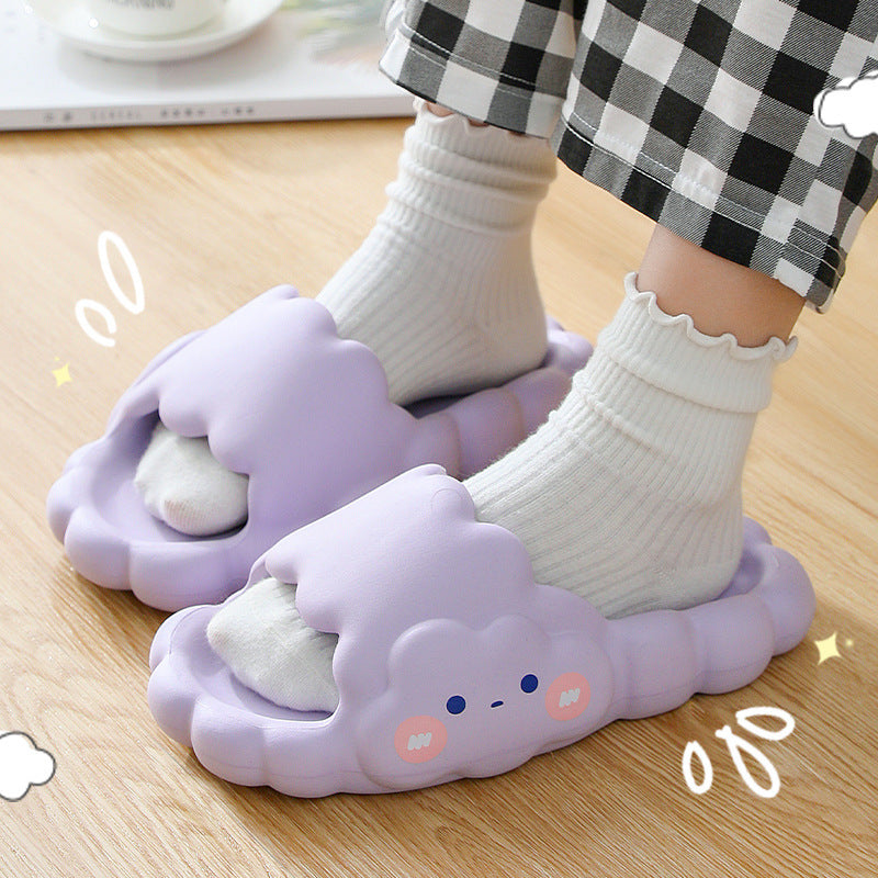 Summer Cartoon Indoor Home Thick Bottom Cloud Slippers
