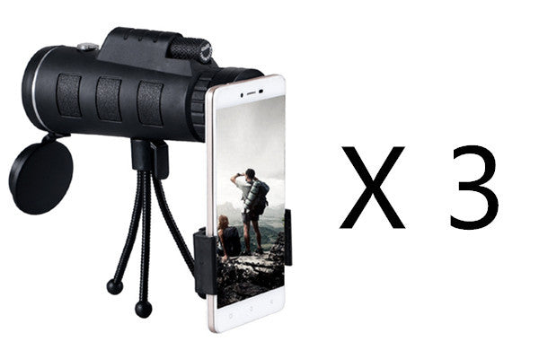 Compatible with Apple, Monocular Telescope Zoom Scope with Compass Phone Clip Tripod - Ectron Online