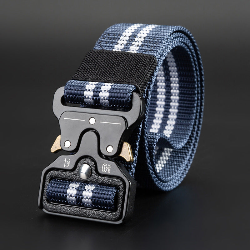 Men's Outdoor Nylon Elastic Buckle Belt Work Clothes Belt with secure buckle and durable design