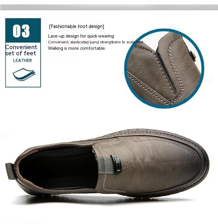 Men's Leather Shoes Breathable Beef Tendon Soft Bottom Everyday Joker Casual Shoes